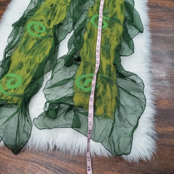 Windhorse NWT Whimsy Artsey Gauzy Lagenlook Wool Silk Blend Scarf - Picture 6 of 6